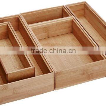 Classic Bamboo Drawer Organizer Boxes With Kitchen Drawer
