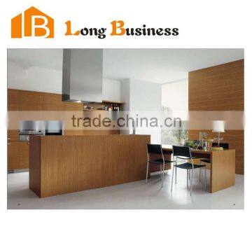 LB-JX1025 Matte natural clear lacquer wood veneer kitchen with bar chair