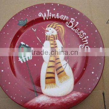 Ceramic Flat Plate White Porcelain Dinner Plate for Christmas photo-3