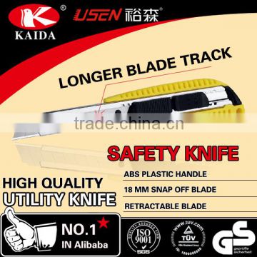 Plastic handle utility knife with longer blade track two style