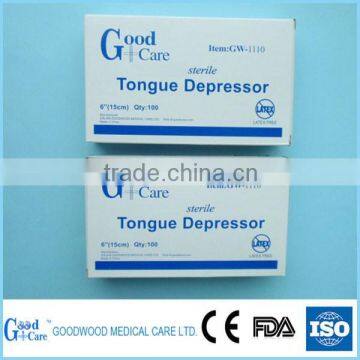 sterile disposable wooden tongue depressor