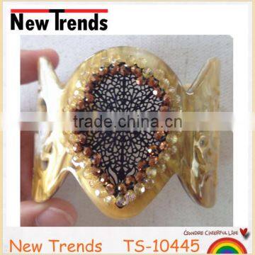 Last Design Tortoise Shell Jewelry With Crystal Beads