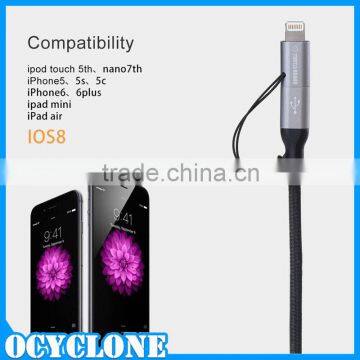 The new arrival 2 in 1 MFI usb data cable for iphone ,ipod ,ipad