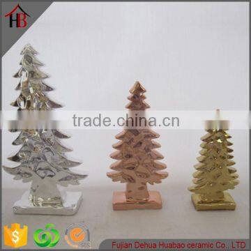 ceramic electroplate small christmas tree decoration