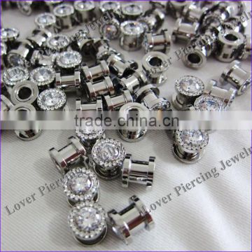 New Style High Polish Stainless Steel Custom Flesh Tunnel Plugs [SS-F161C]