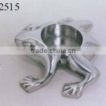 Aluminium Mirror Polish Frog tealight holder