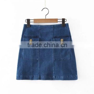 two pocket casual shirt for women wholesale short denim skirts