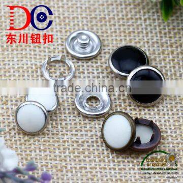 Brass Pearl Prong Snap Fastener Buttons for Shirt, 4 Parts Metal Button for Baby Clothes