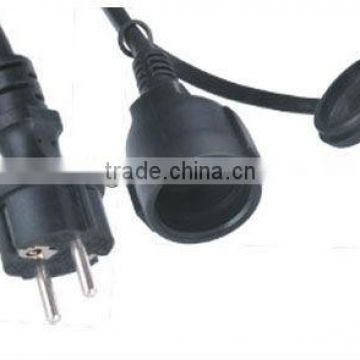 Euro extension cord cable rubber material water-proof plug