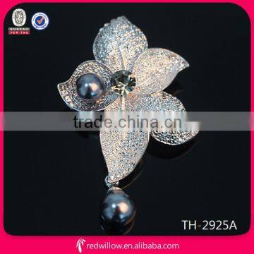 Wholesale new elegant fashion pearl alloy brooch for 2015