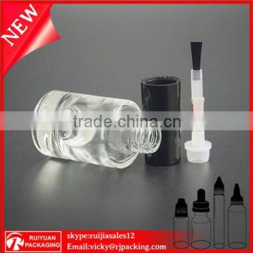 10ml round shape nail polish empty glass bottle with black cap logo label printing