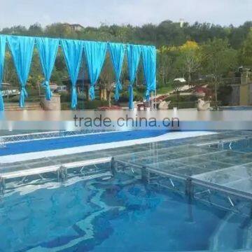 RP plexiglass round stage in the swimming pool