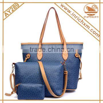 Handbag 3pcs, China Wholesale Cheap pu Handbag, Skull Handbag Wallet photo-2