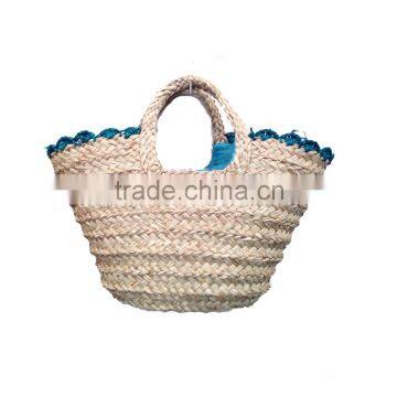 lace summer straw beach tote bag