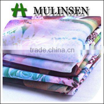 Mulinsen textile spandex polyester digital printing knitted FDY fabric for night gown