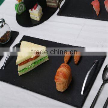 2016 Rectangular black slate servubg tray, cake sushi food serving trays for meals