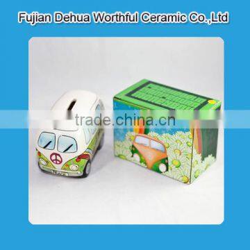 Creative bus shaped ceramic coin bank for kids                        
                                                                                Supplier's Choice