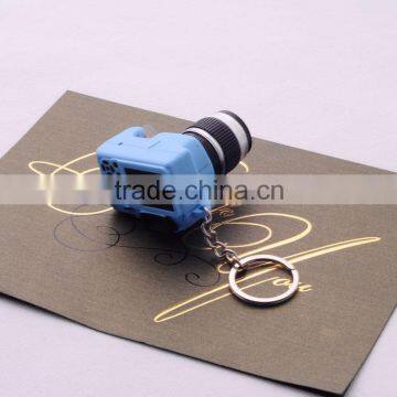 Imitation Mini Camera Key Chain, LED Small Hangings Gift Colorful Plastic Key Ring/