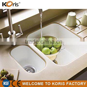 Double Dowl Artificial Stone Solid Surface Kitchen Sink Undermount