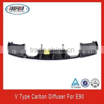 Auto Carbon fiber rear bumper V type rear bumper diffuser for bmw e90