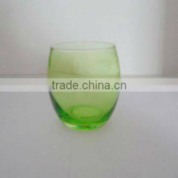 oval-shaped drinking glass cup