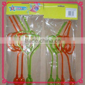 crazy plastic spiral drinking straws with spoon for holiday