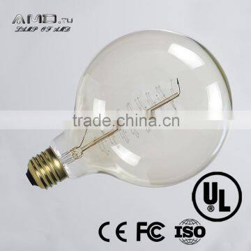 incandescent ball light bulb ul ce rohs certificate g125 60w edison filament bulb dimmable