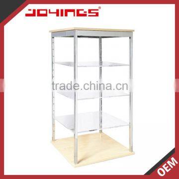 4 Way Chrome Plating Frame + MDF+ Acrylic Display Rack