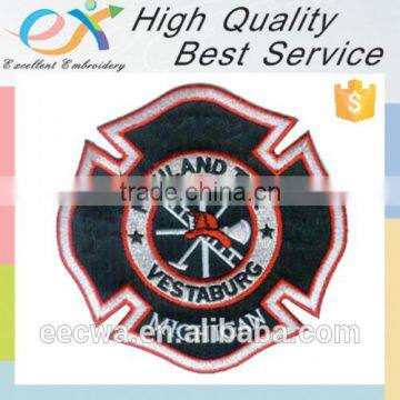 customized iron-on embroidery firefighter badge