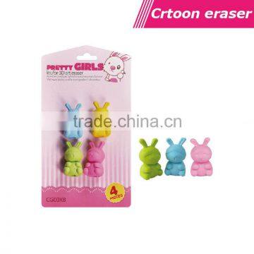 Blister cards cartoon rabbit shaped eraser