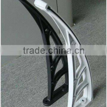 black color awning bracket polycarbonate awning for alternative construction materials