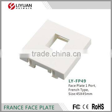 LY-FP49 Free sample french Standard 45X 45mm face plate rj45 faceplate