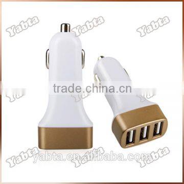 Shenzhen car charger supplier - YABTA universal 3 port usb car charger, 5.1A usb car charger