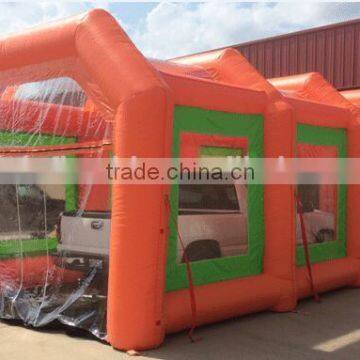 orange green inflatable spray booth