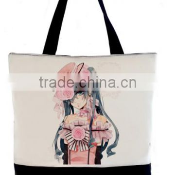 wholesale custom printed anime woman hand bag 2016 designer, lady hand bag