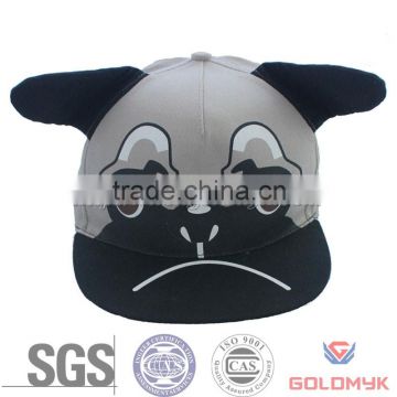 Funny flat brim children cap in the design of dog face