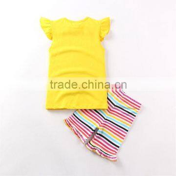 fashion style oem 2pcs european summer girl clothing set