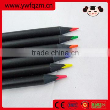 Promotional hot selling black 6 color wood pencil