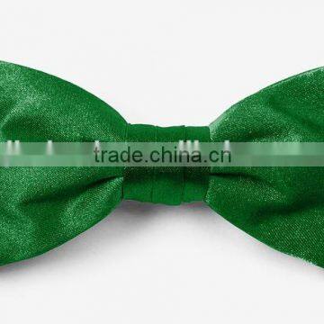 2016 hot selling cheap green smooth polyester satin flashing bow tie for boys