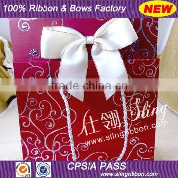 Wholesale Satin Ribbon pre-made bows with Golden Edge