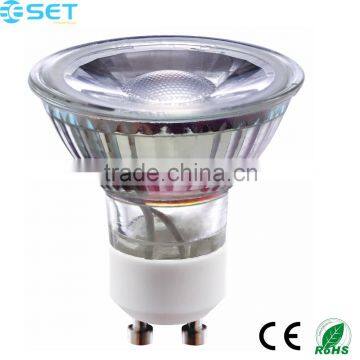 Factory sale 4W 350Lm 60degree Cheap Glass Ra>80 CE RoHS COB LED GU10 Dimmable