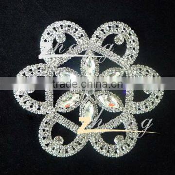 Charm Double flower design Large Rhinestone garment Lace decoration