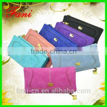 New arrival high quality fashional style PU leather women clutch purse with gorjuss design