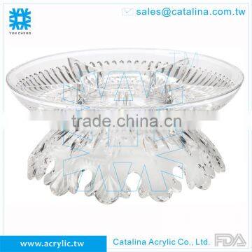 Luxury Acrylic Plastic Banquet Wedding Cake Dessert Fruit Tray With Lid