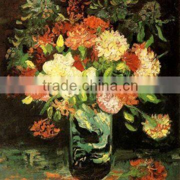 Van Gogh canvas Vase with Carnations painting for office wall decoration