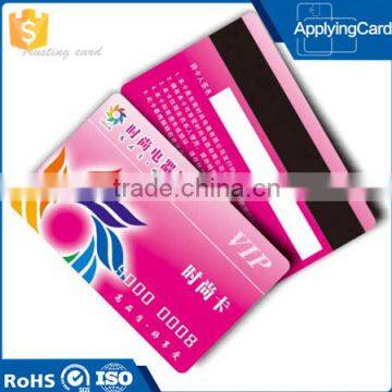 Credit card size plastic PVC magnetic stripe card with offset printing for VIP Crad