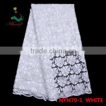 Haniye 2016 wholesale high quality tulle lace fabric 5 yards /french lace fabric /NYN70