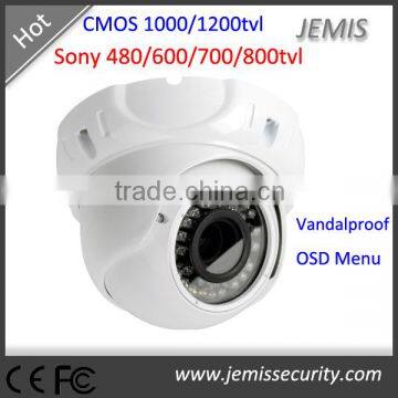 Best Price dome CMOS security ir fixed lens 1000tvl anaglog cctv camera