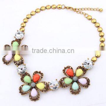 Multicolor Metal Flower Vintage Choker Pendant Statement Necklace Women Necklaces & Pendants Fashion Necklaces for Women 2014