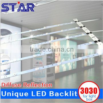 Hot sell 3030 LED Bar Rigid Strip Diffuse Reflection Backlight Light for Outdoor Large Advertising Light Box Slim Lightbox Sign